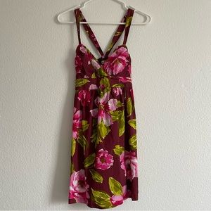 Hollister Maroon Floral Mini Dress